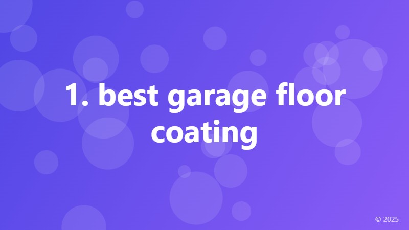 1. best garage floor coating