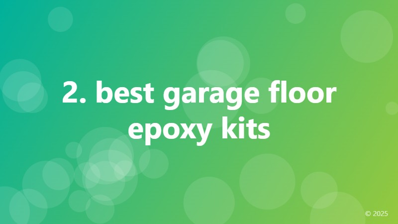 2. best garage floor epoxy kits