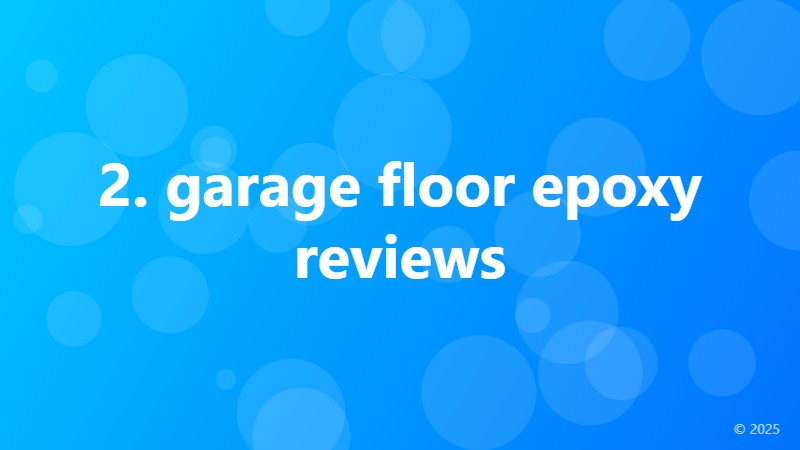 2. garage floor epoxy reviews