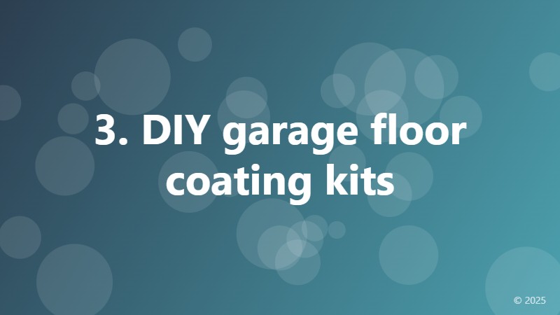 3. DIY garage floor coating kits