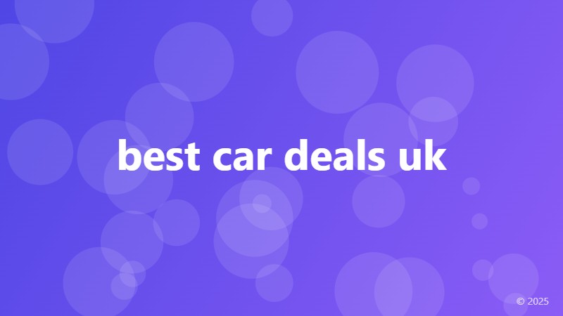 best car deals uk