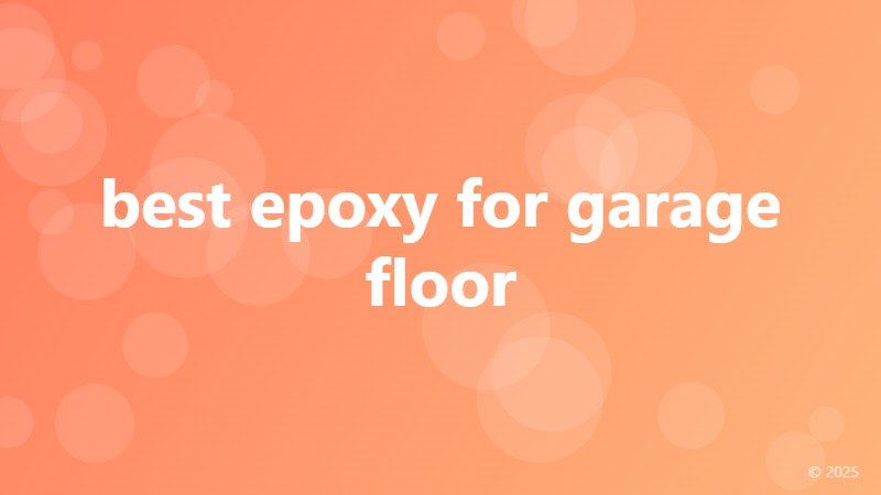 best epoxy for garage floor