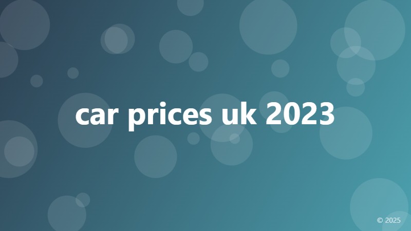 car prices uk 2023