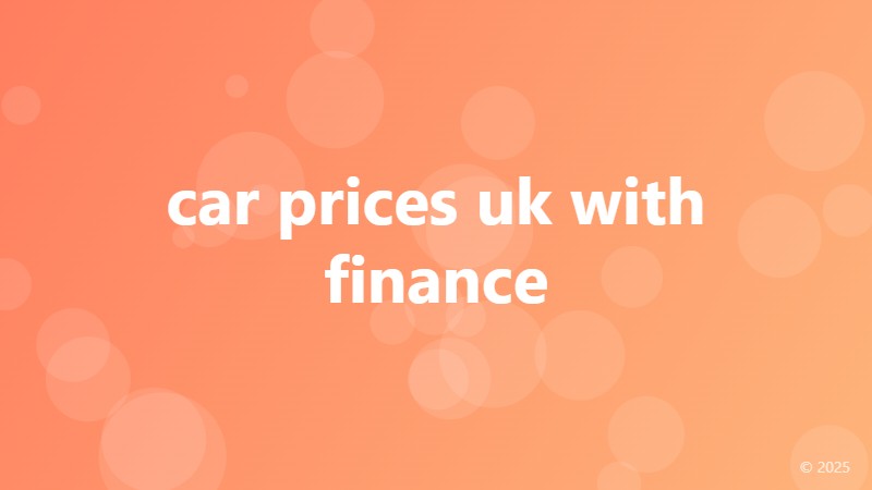 car prices uk with finance