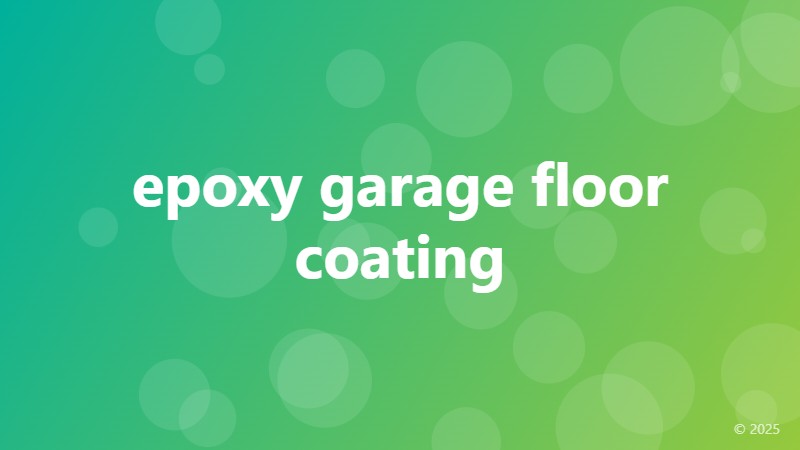 epoxy garage floor coating