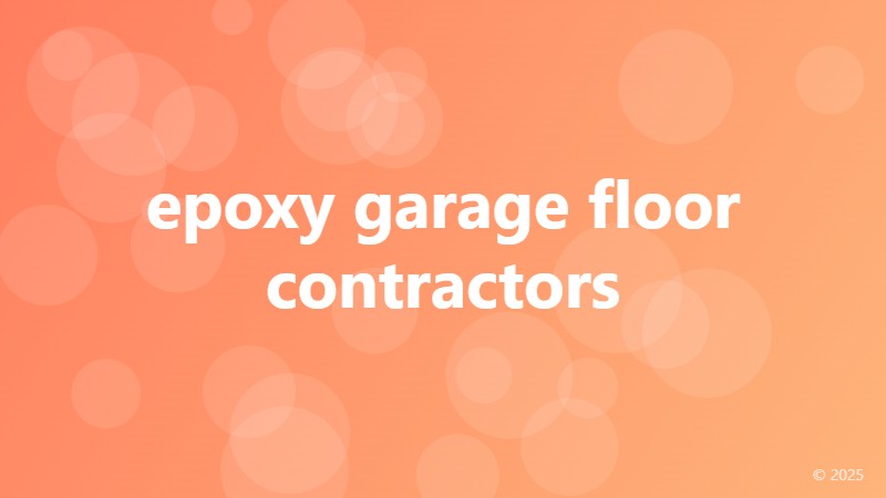 epoxy garage floor contractors