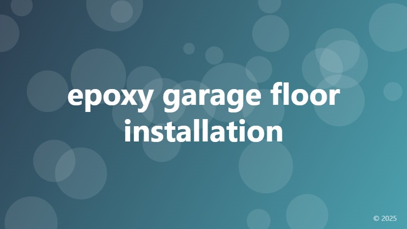 epoxy garage floor installation