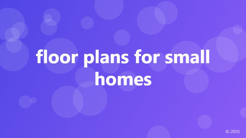 floor plans for small homes