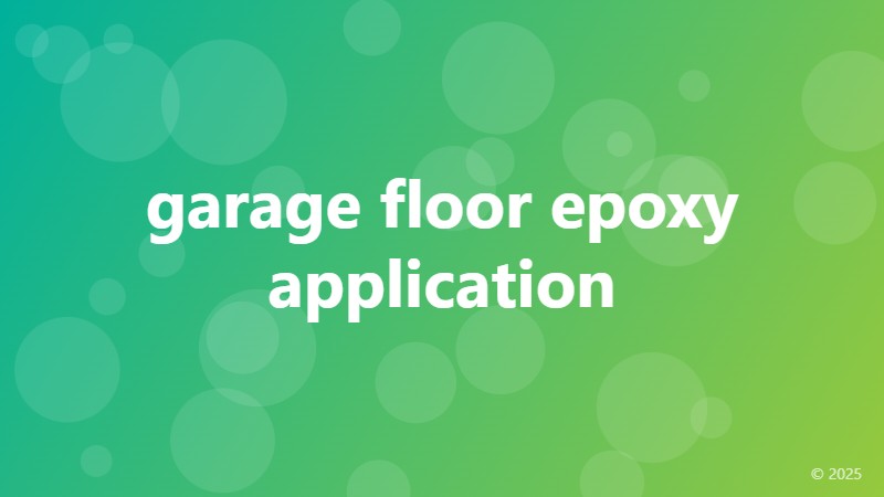 garage floor epoxy application