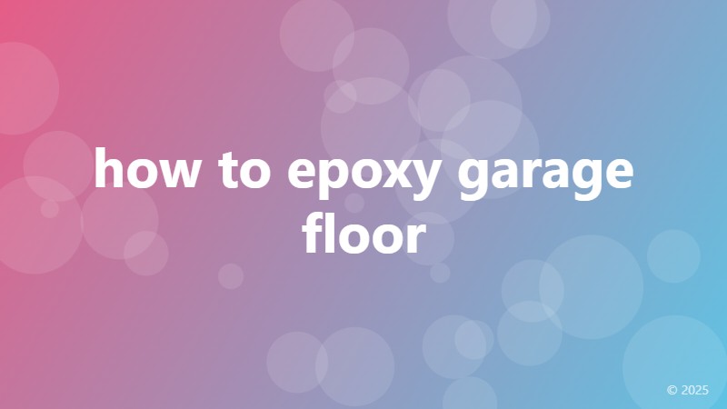 how to epoxy garage floor