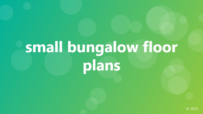 small bungalow floor plans