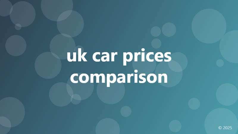 uk car prices comparison