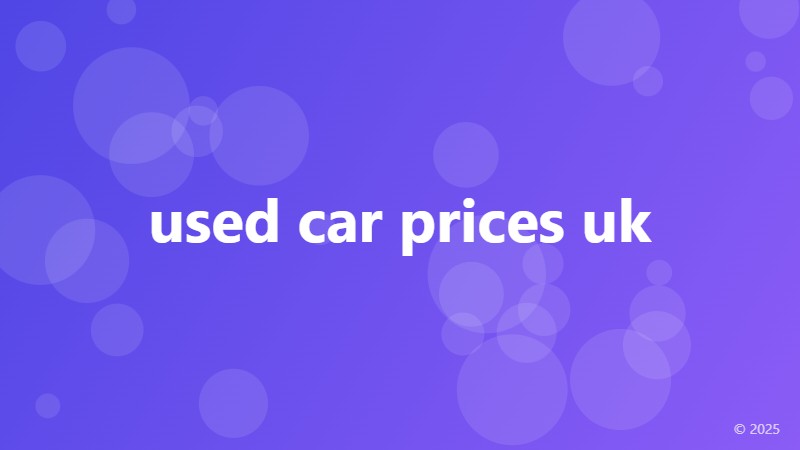 used car prices uk